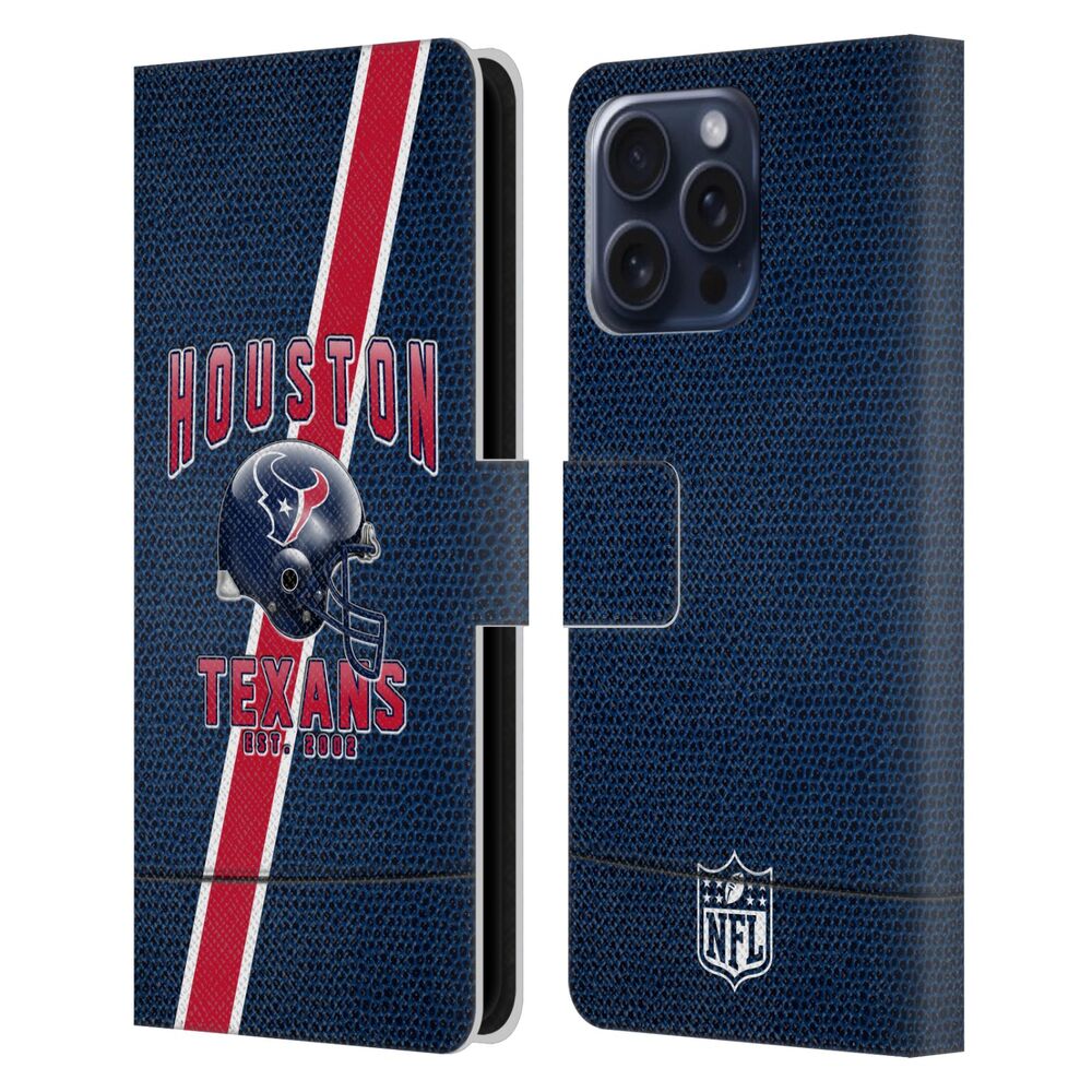 HOUSTON TEXANS(NFL) ヒューストンテキサンズ ヒューストンテキサンズ - Football Stripes レザー手帳型 / Apple iPhoneケース 【公式 / オフィシャル】